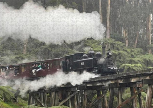Australian Made 1000pc Jigsaw Puzzle - 14A Puffing Billy Trestle bridge